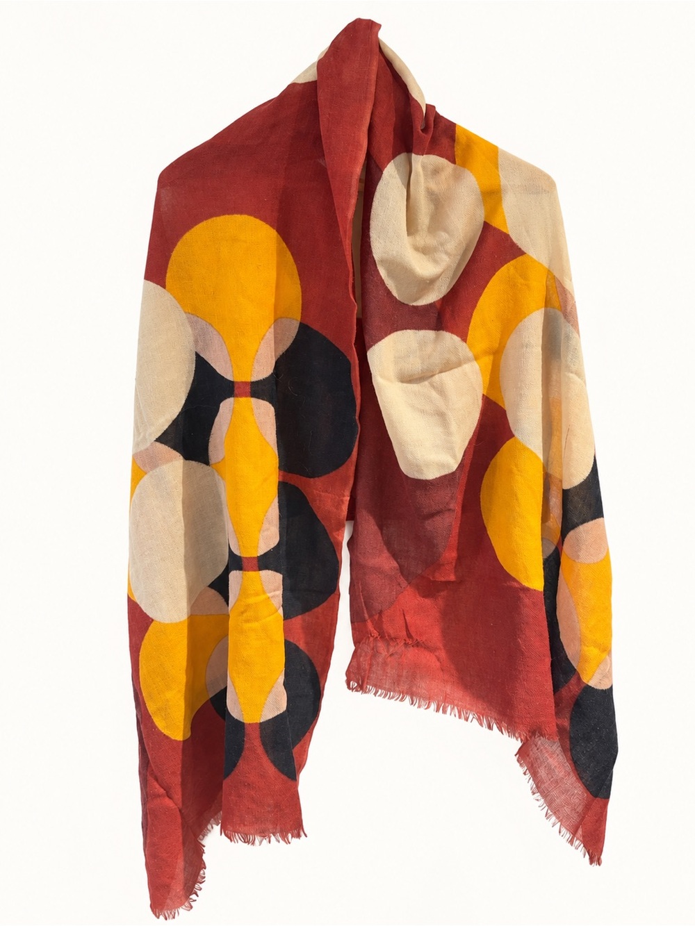 My Biblioscarf 100% Wool Abstract Circle Print Scarf
